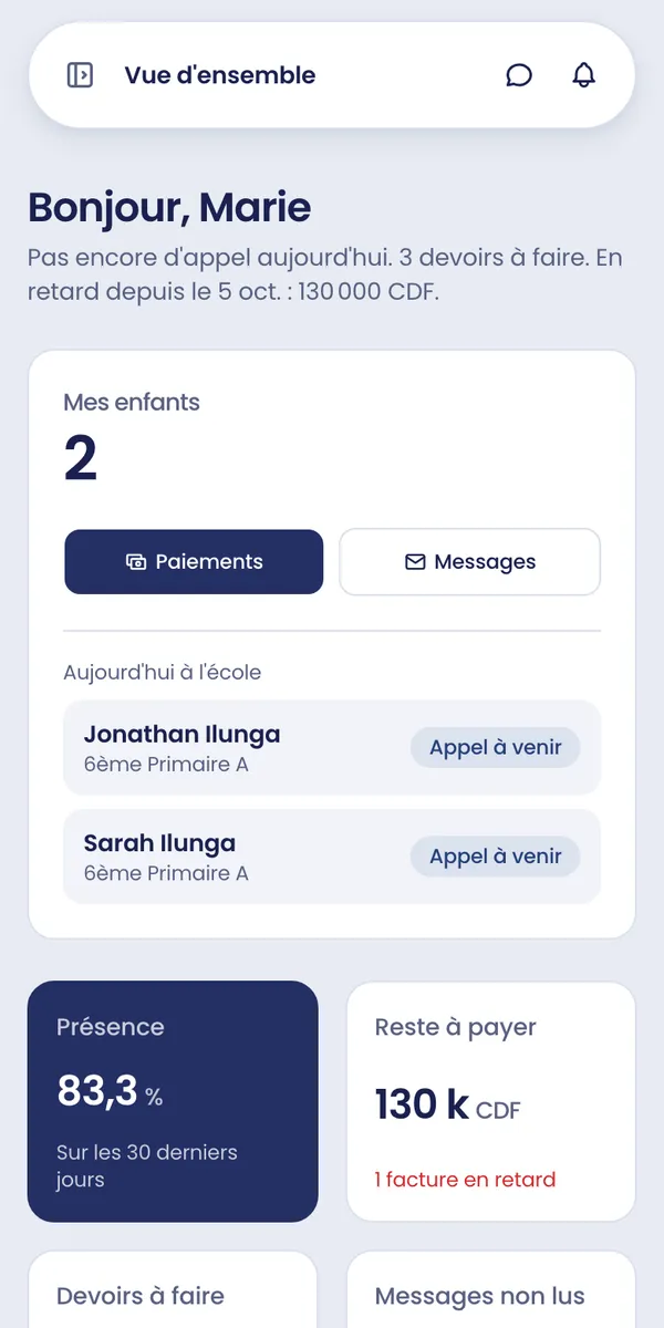 L'espace parent sur un téléphone